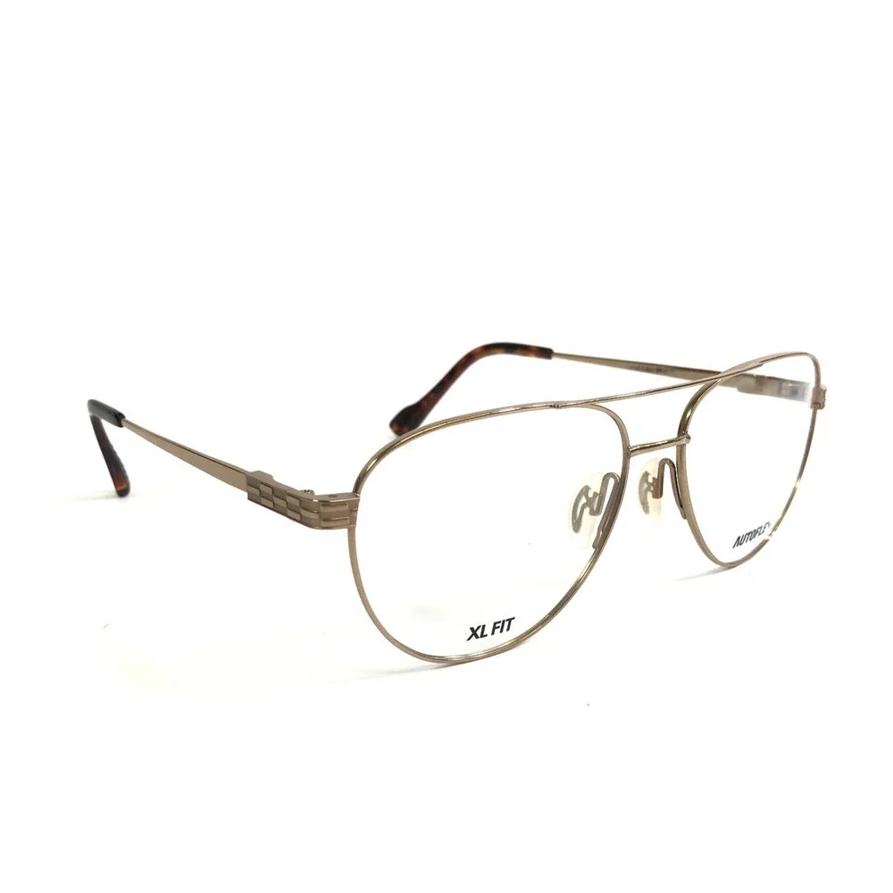 Autoflex by Flexon Eyeglasses Frames 110 710 Gold Aviator Wire Rim 58-17-150